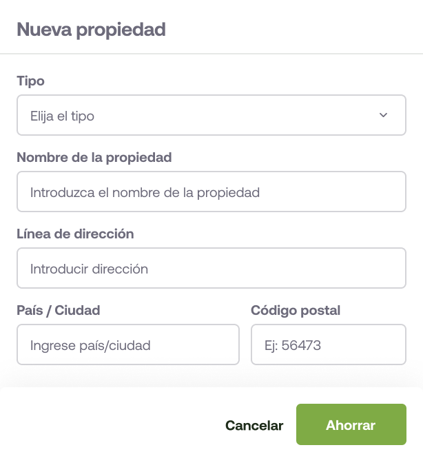 Crear una propiedad