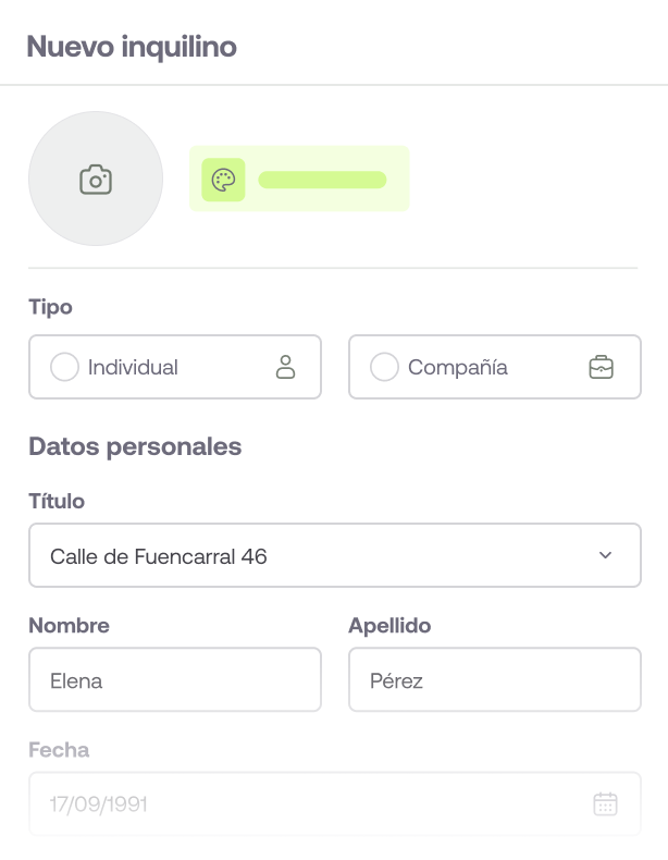 Crear un inquilino